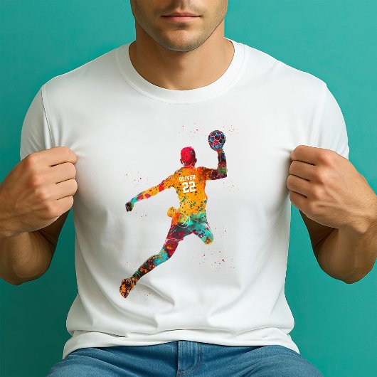 Farbiger Handballspieler T-Shirt
