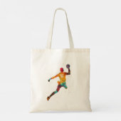 Farbiger Handballspieler Tragetasche (Rückseite)