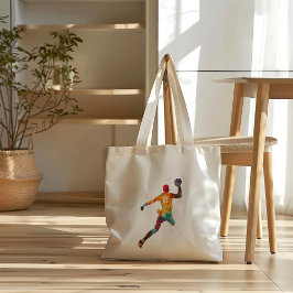 Farbiger Handballspieler Tragetasche