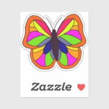 Farbiger handgezeichneter Schmetterling Orange und