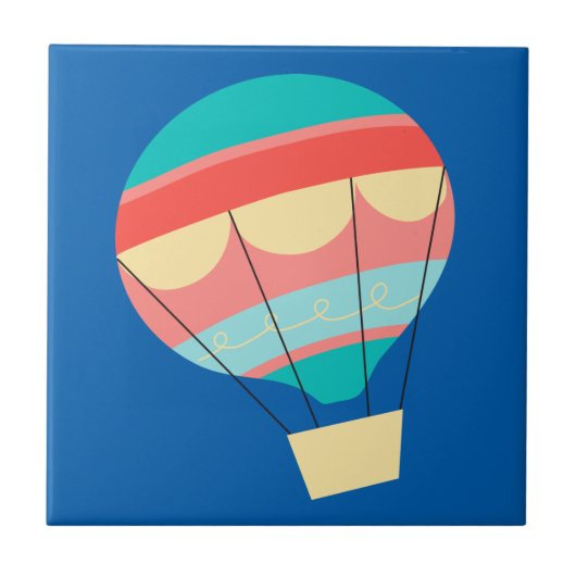 Farbiger Heißluftballon Fliese (Vorderseite)