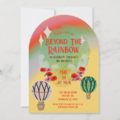 Farbiger Heißluftballon Kindergeburtstag Einladung (Vorderseite)