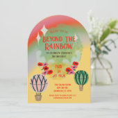 Farbiger Heißluftballon Kindergeburtstag Einladung (Stehend Vorderseite)