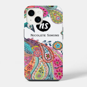 Farbiger Helligkeit Pfau Floral Iphone Case 14 Hülle