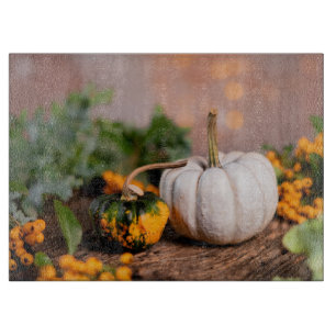 Farbiger Herbst Bounty White Pumpkin Schneidebrett