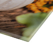 Farbiger Herbst Bounty White Pumpkin Schneidebrett (Ecke)