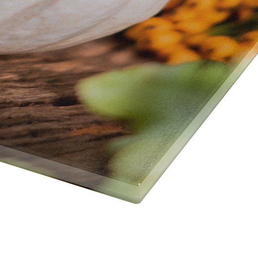 Farbiger Herbst Bounty White Pumpkin Schneidebrett (Ecke)