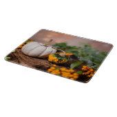 Farbiger Herbst Bounty White Pumpkin Schneidebrett (Ecke)