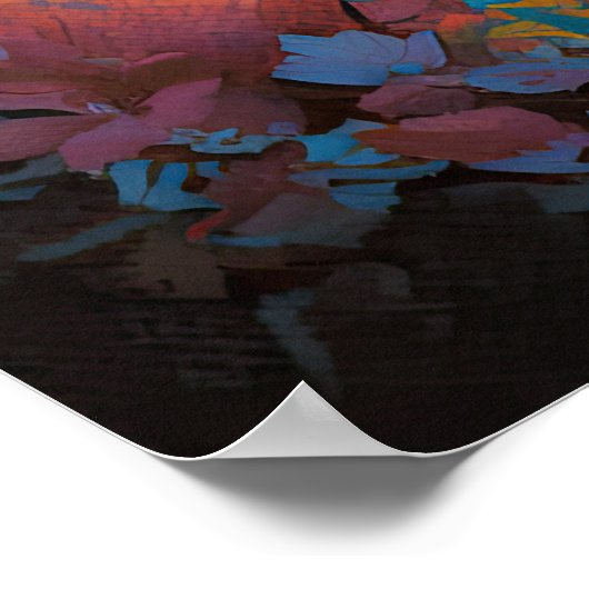 Farbiger Herbst in kleinen Dörfern Kunst, Dichtung Poster (Ecke)