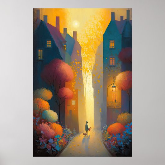 Farbiger Herbst in kleinen Dörfern Kunst, Dichtung Poster (Vorne)