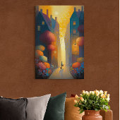 Farbiger Herbst in kleinen Dörfern Kunst, Dichtung Poster