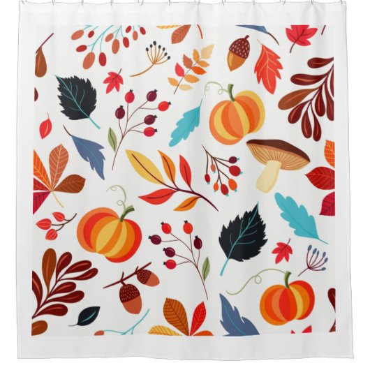 Farbiger Herbst Orange Pumpkin Duschvorhang (Vorderseite)
