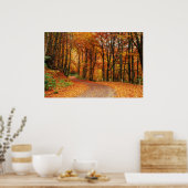 Farbiger Herbstweg Poster (Küche)