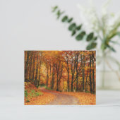 Farbiger Herbstweg Postkarte (Stehend Vorderseite)