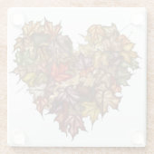 FARBIGER HERZGESTATTETER BOUQUET VON HERBSTLAUBEN GLASUNTERSETZER (Rückseite)