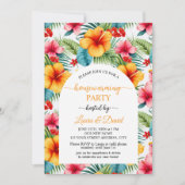 Farbiger Hibiskus Blumenhaus Party Einladung (Vorderseite)