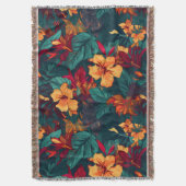 Farbiger Hibiskus, gelb-orange-grüne Blüte Decke (Vorderseite Vertikal)