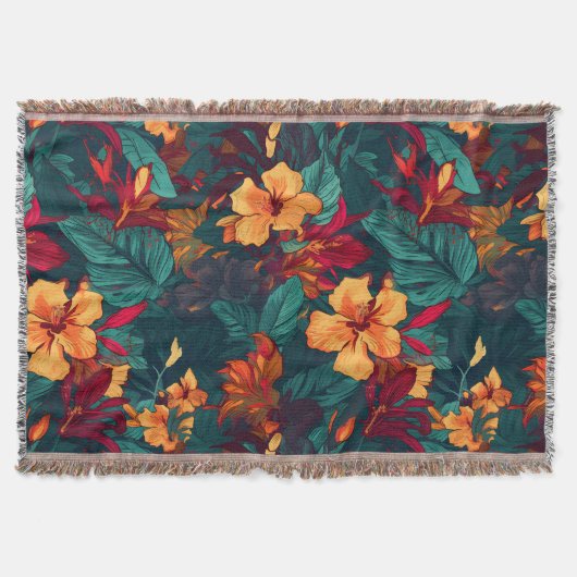 Farbiger Hibiskus, gelb-orange-grüne Blüte Decke (Vorderseite)