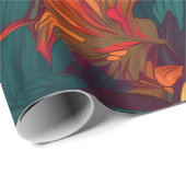 Farbiger Hibiskus, gelb-orange-grüne Blüte Geschenkpapier (Rolleneckpunkt)