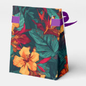 Farbiger Hibiskus, gelb-orange-grüne Blüte Geschenkschachtel (Rückseite)