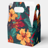 Farbiger Hibiskus, gelb-orange-grüne Blüte Geschenkschachtel (Geöffnet)