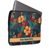 Farbiger Hibiskus, gelb-orange-grüne Blüte Laptopschutzhülle (Vorne Rechts)