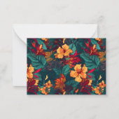 Farbiger Hibiskus, gelb-orange-grüne Blüte Mitteilungskarte (Rückseite)