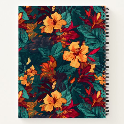 Farbiger Hibiskus, gelb-orange-grüne Blüte Notizblock (Rückseite)