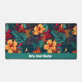 Farbiger Hibiskus, gelb-orange-grüne Blüte Schreibtischunterlage (Vorderseite)