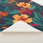 Farbiger Hibiskus, gelb-orange-grüne Blüte Sherpadecke (3/4)