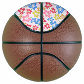 Farbiger Hibiskus, Muster von Blume Basketball (Rechts)