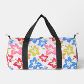 Farbiger Hibiskus, Muster von Blume Duffle Bag (Vorderseite)