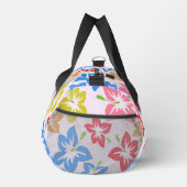 Farbiger Hibiskus, Muster von Blume Duffle Bag (Rechts)
