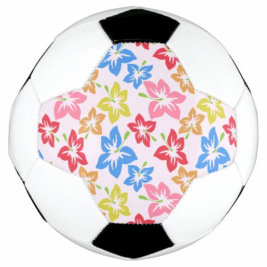 Farbiger Hibiskus, Muster von Blume Fußball (Vorderseite)