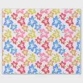 Farbiger Hibiskus, Muster von Blume Geschenkpapier (Flach)
