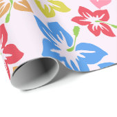 Farbiger Hibiskus, Muster von Blume Geschenkpapier (Rolleneckpunkt)