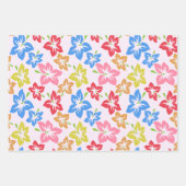 Farbiger Hibiskus, Muster von Blume Geschenkpapier Set (Vorderseite 2)