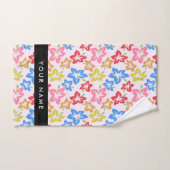 Farbiger Hibiskus, Muster von Blume, Ihr Name Badhandtuch Set (Handtuch)