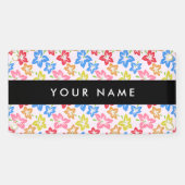 Farbiger Hibiskus, Muster von Blume, Ihr Name Banner (Horizontal)