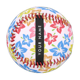 Farbiger Hibiskus, Muster von Blume, Ihr Name Baseball
