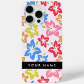Farbiger Hibiskus, Muster von Blume, Ihr Name Case-Mate iPhone Hülle (Rückseite)