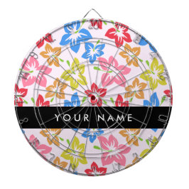 Farbiger Hibiskus, Muster von Blume, Ihr Name Dartscheibe