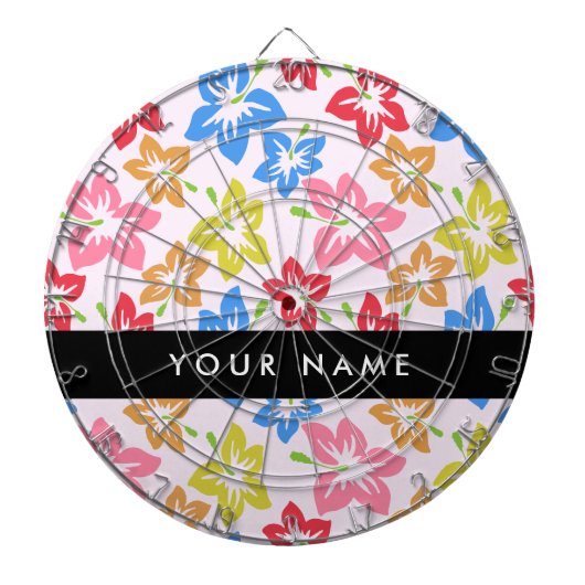 Farbiger Hibiskus, Muster von Blume, Ihr Name Dartscheibe (vorne)