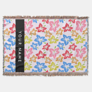 Farbiger Hibiskus, Muster von Blume, Ihr Name Decke