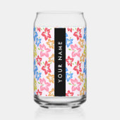 Farbiger Hibiskus, Muster von Blume, Ihr Name Dosenglas (Vorderseite)