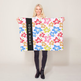 Farbiger Hibiskus, Muster von Blume, Ihr Name Fleecedecke