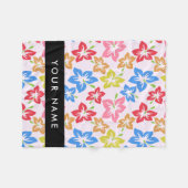 Farbiger Hibiskus, Muster von Blume, Ihr Name Fleecedecke (Vorderseite (Horizontal))