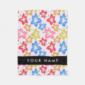 Farbiger Hibiskus, Muster von Blume, Ihr Name Fleecedecke (Vorderseite)