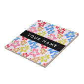 Farbiger Hibiskus, Muster von Blume, Ihr Name Fliese (Seite)