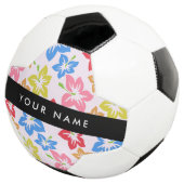 Farbiger Hibiskus, Muster von Blume, Ihr Name Fußball (Dreiviertel)